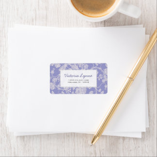 Periwinkle Blue Rose Return Address Label