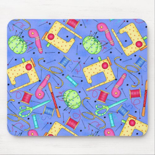 Periwinkle Blue Sewing Notions Mousepad