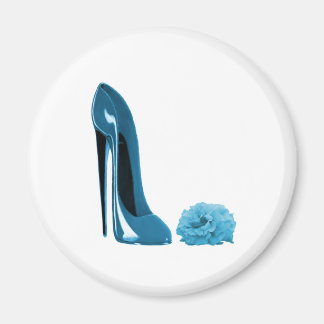 Periwinkle Blue Stiletto Shoe and Rose Magnet