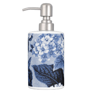 Toile Bath Accessory Sets Zazzle Periwinkle Blue Vintage Fl Toile No 1 Bathroom Set