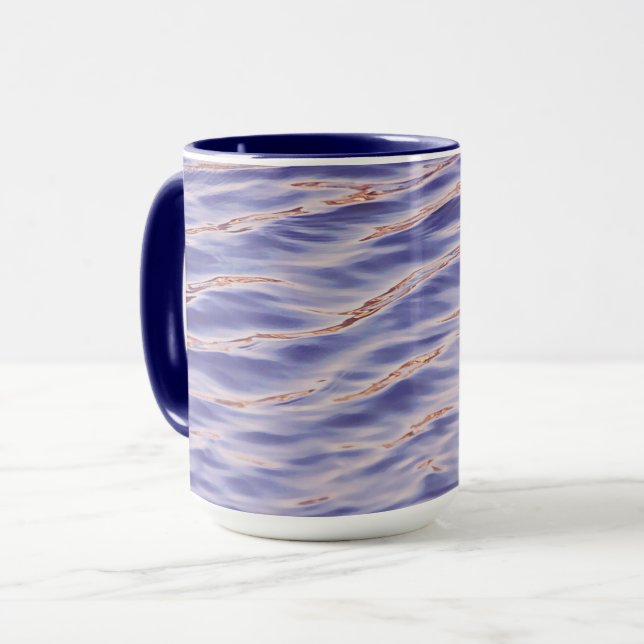 Periwinkle Blue Water Abstract Art Mug (Front Left)