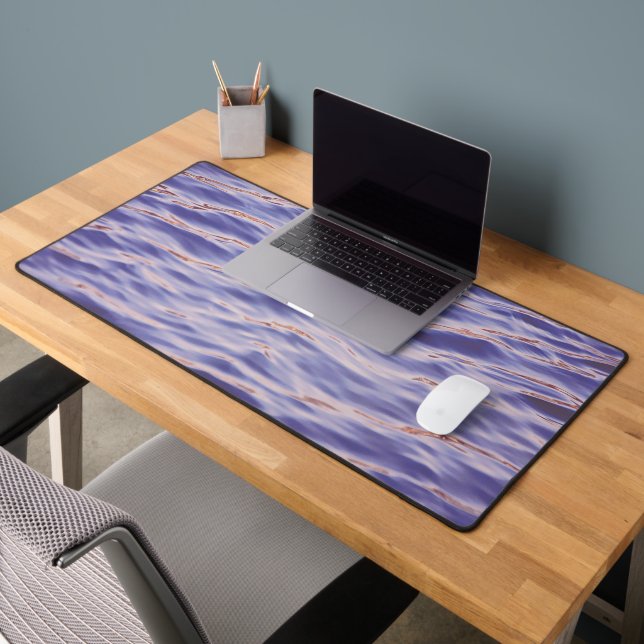 Periwinkle Blue Water Ripples Art Desk Mat (Office 2)