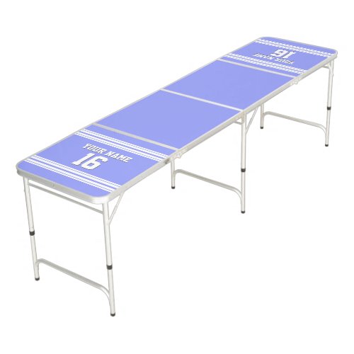 Periwinkle Blue with White Stripes Sports Jersey Beer Pong Table
