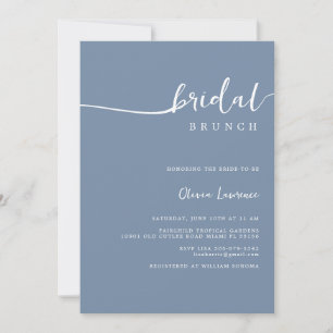 Periwinkle Bridal Brunch Invitation Script Style