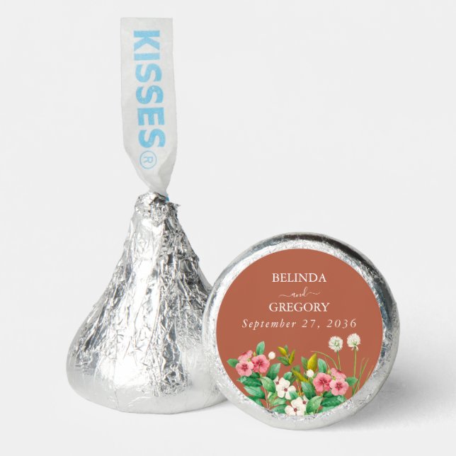 Periwinkle Burnt Orange Terracotta Wedding  Hershey®'s Kisses® (Front)