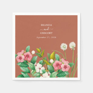 Periwinkle Burnt Orange Terracotta Wedding Napkins