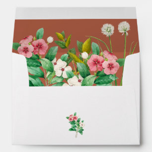 Periwinkle Burnt Terracotta 5x7 Wedding Invitation Envelope