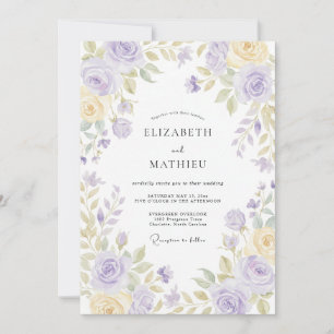 Periwinkle Butter Petal Wedding Invitation