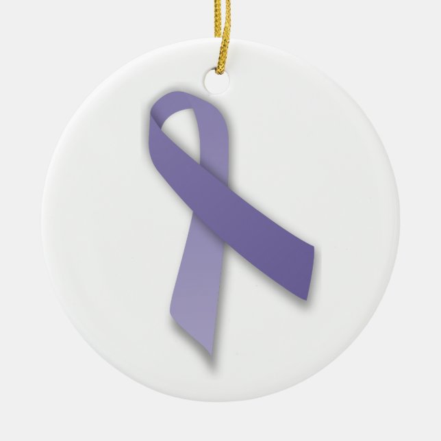 Periwinkle Cancer and Political Statement Ribbon Ceramic Ornament (Front)