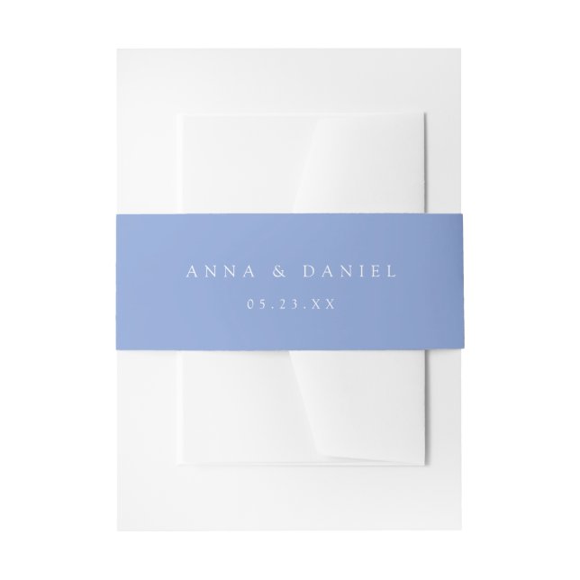 Periwinkle Coordinate Wedding Invitation Belly Band (Front Example)