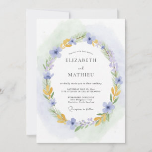 Periwinkle Dainty Meadow Wedding Invitation