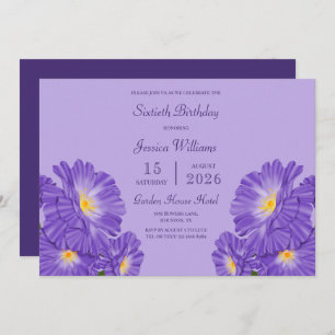 Periwinkle Decoration 60th Birthday Invitation