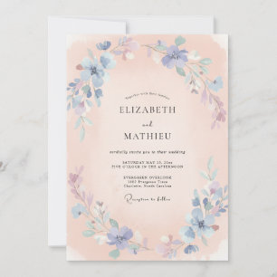 Periwinkle Delicate Spring Wedding Invitation