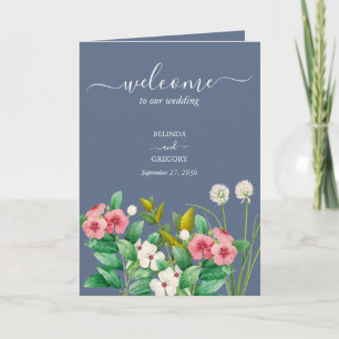 Periwinkle Dusty Blue Wedding Order of Service Program