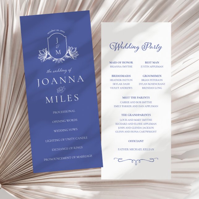 Periwinkle Elegant Calligraphy Monogram Crest  (Creator Uploaded)