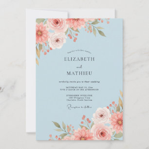 Periwinkle Enchanting Bloom Wedding Invitation