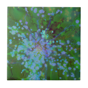 Periwinkle Explosion Holographic Abstract Art Ceramic Tile