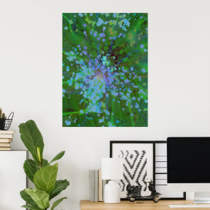 Periwinkle Explosion Holographic Abstract Art   Poster