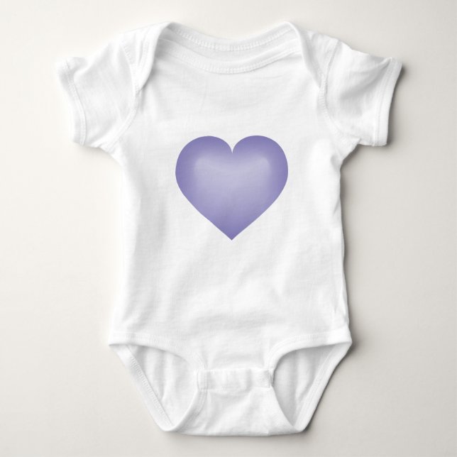 Periwinkle fade heart baby bodysuit (Front)