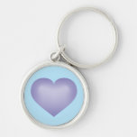 Periwinkle Fade Heart Keychain at Zazzle