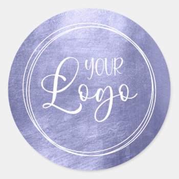 Periwinkle Faux Foil For Your Logo Classic Round Sticker by purplestuff at Zazzle