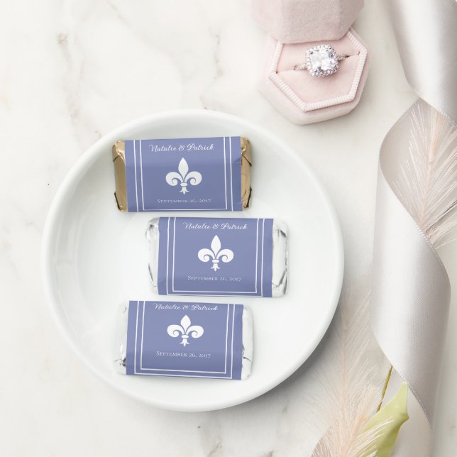 Periwinkle Fleur de Lis Wedding Hershey's Miniatures (Wedding)