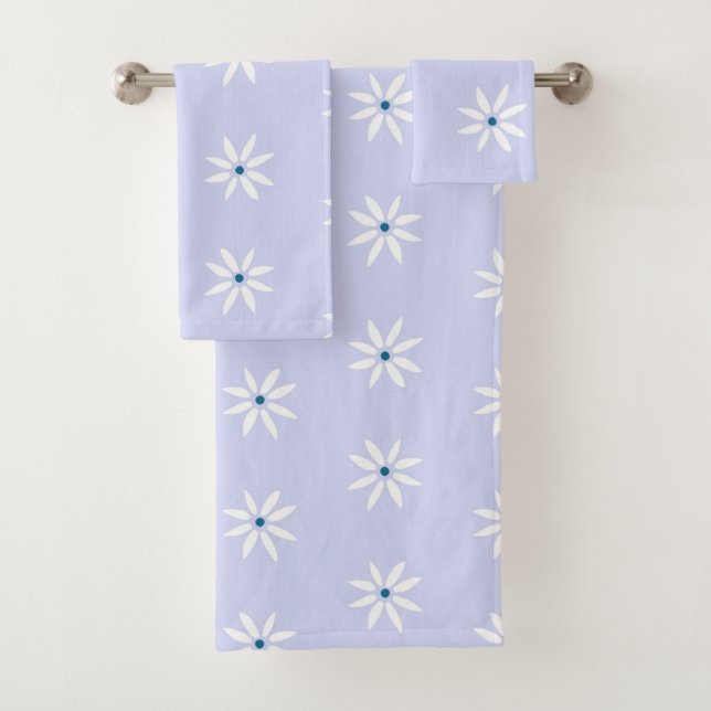 Periwinkle Floral Bath Towels (Insitu)