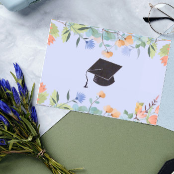 Periwinkle Floral Graduate Congratulations Card by Cardgallery at Zazzle