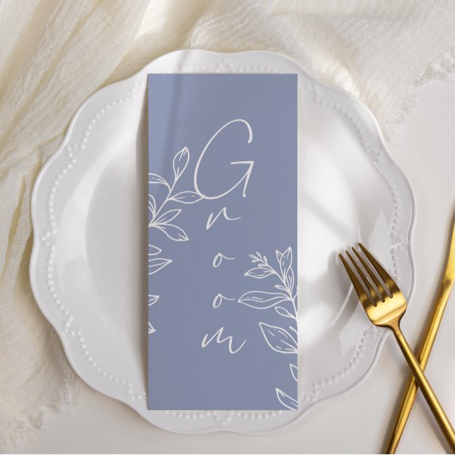 Periwinkle Flower Simple Reserved Seating  Menu (Creator Uploaded)