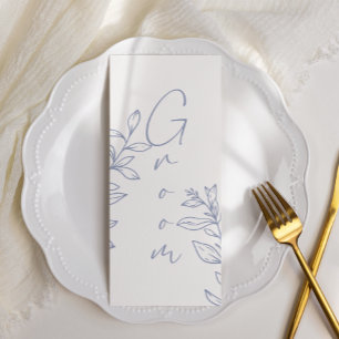 Periwinkle Flower Simple Reserved Seating  Menu