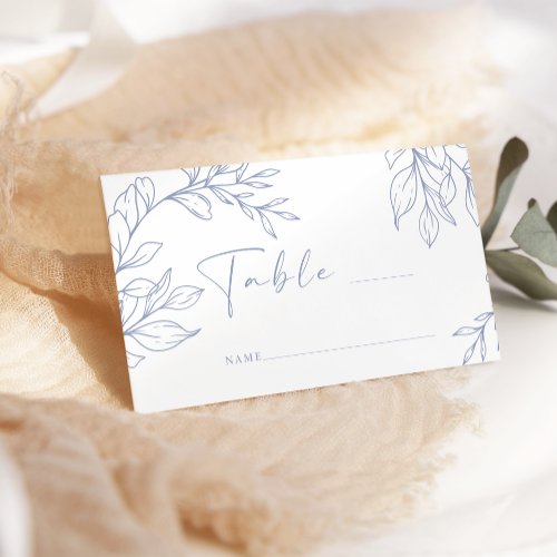 Periwinkle Flower Simple Wedding Escort Card