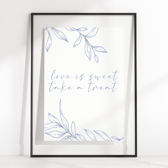 Periwinkle Flower Simple Wedding Love Is Sweet Poster (Creator Uploaded)