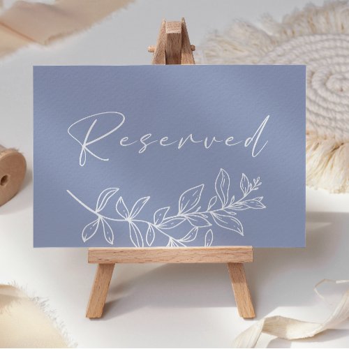 Periwinkle Flower Wedding Reserved Place Card