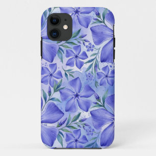 Periwinkle Flowers Blue Violet Vinca Blossoms iPhone 11 Case