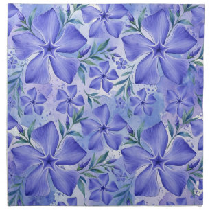 Periwinkle Flowers Blue Violet Vinca Blossoms Cloth Napkin