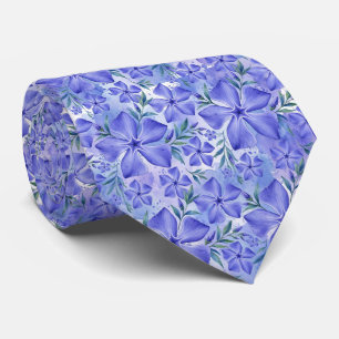 Periwinkle Flowers Blue Violet Vinca Blossoms Neck Tie