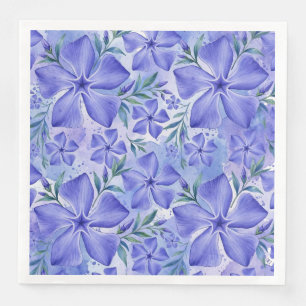 Periwinkle Flowers Blue Violet Vinca Blossoms Paper Dinner Napkins