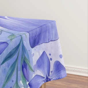 Periwinkle Flowers Blue Violet Vinca Blossoms Tablecloth