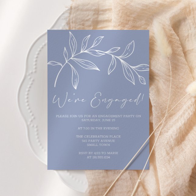 Periwinkle Flowers Boho Engagement Party Invitation (Creator Uploaded)