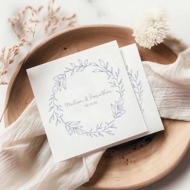 Periwinkle Flowers Boho Romantic Wedding Napkins (Creator Uploaded)
