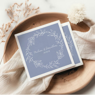 Periwinkle Flowers Boho Romantic Wedding Napkins