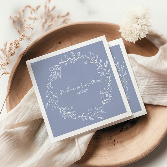 Periwinkle Flowers Boho Romantic Wedding Napkins (Creator Uploaded)