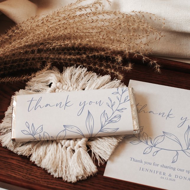 Periwinkle Flowers Boho Wedding Hershey Bar Favors (Creator Uploaded)
