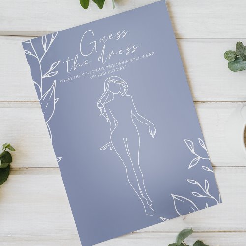 Periwinkle Flowers Bridal Game Guess the Dress Flyer