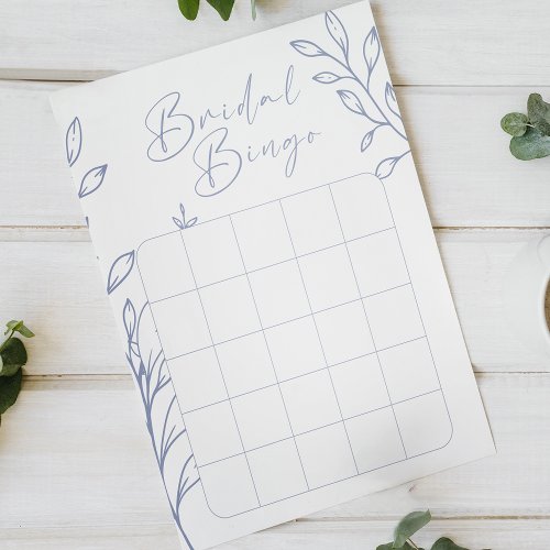 Periwinkle Flowers Bridal Shower Bingo Game