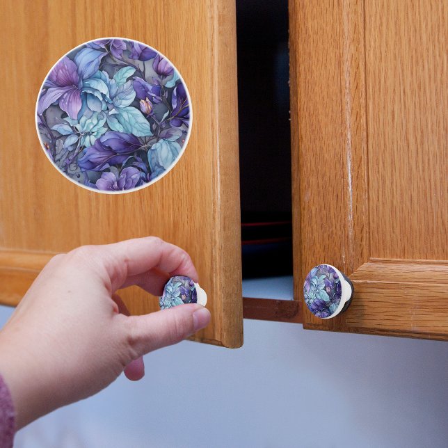 Periwinkle Flowers Ceramic Knob (Creator Uploaded)