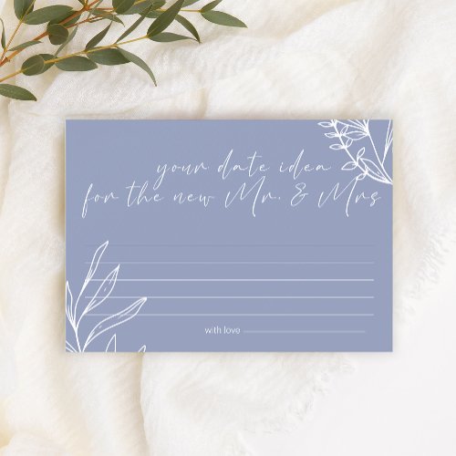 Periwinkle Flowers Date Night Idea Shower Game Stationery