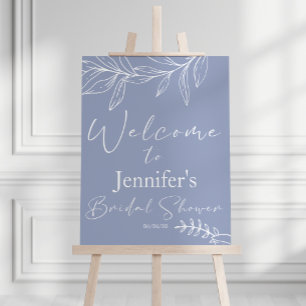 Periwinkle Flowers Elegant Bridal Shower Poste Poster