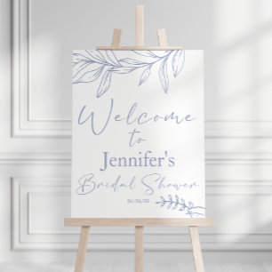 Periwinkle Flowers Elegant Bridal Shower Poste Poster