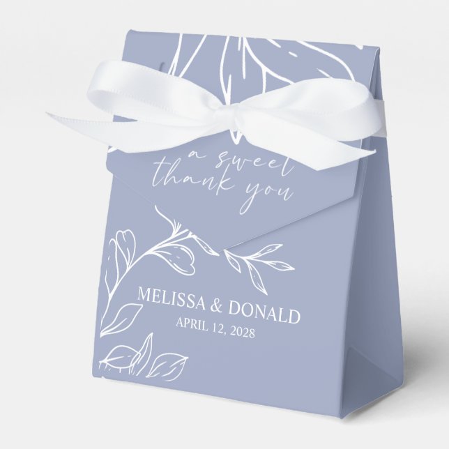 Periwinkle Flowers Favor Box (Front Side)